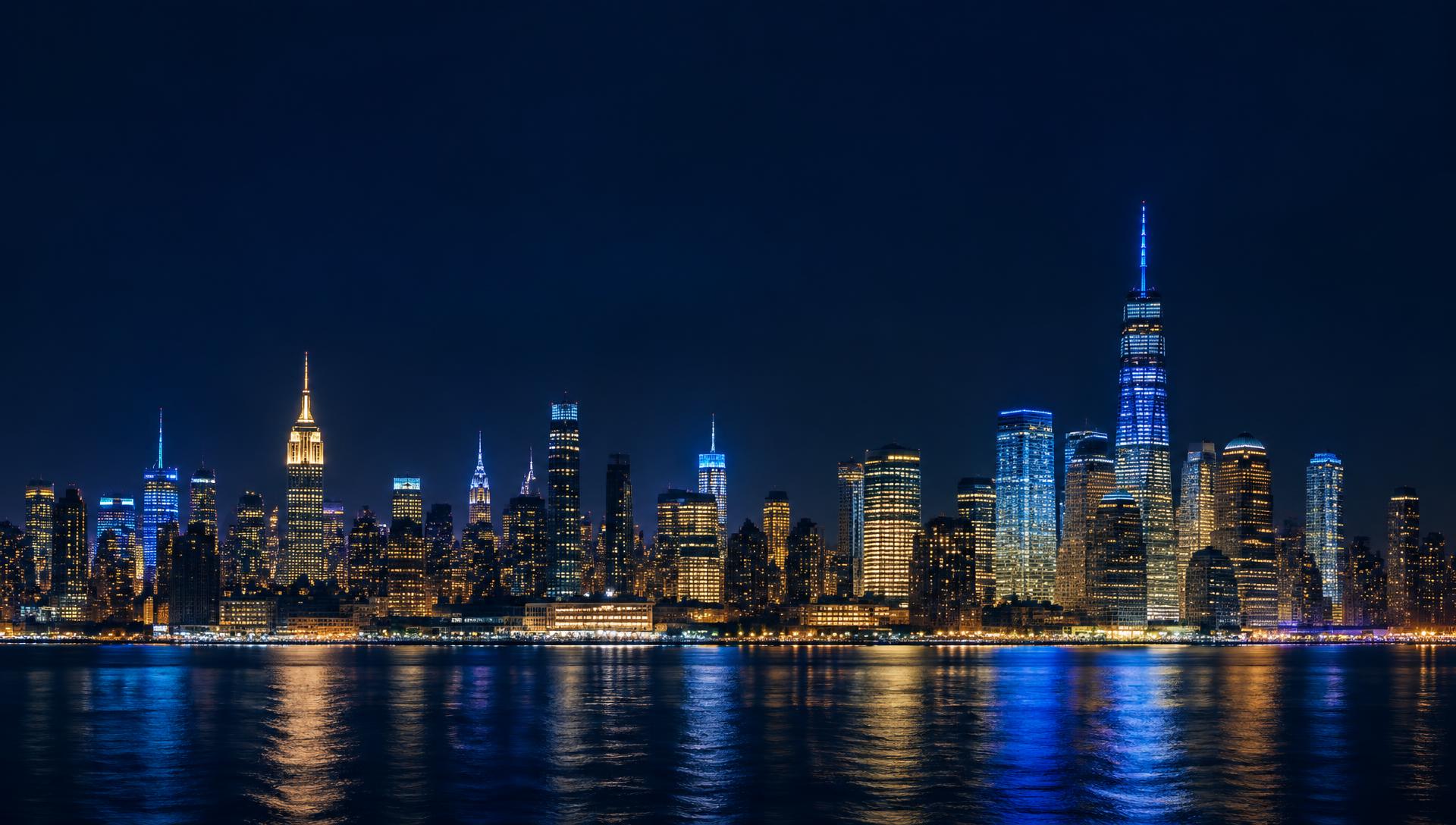 Manhattan skyline at night